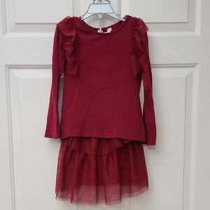 H&M Girl's Elegant Matching Set Dress in Burgandy